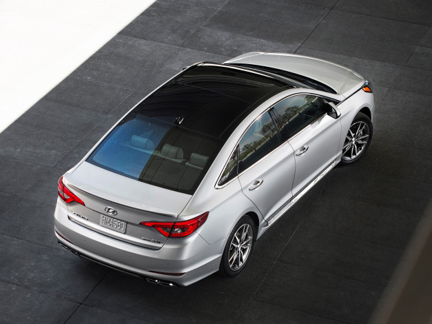 Обои картинки фото автомобили, hyundai, 2015г, sonata, sport, us-spec, lf, светлый