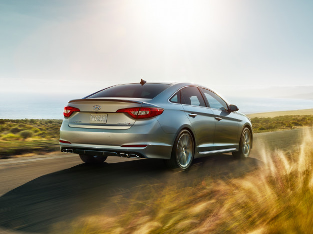 Обои картинки фото автомобили, hyundai, 2015г, sonata, sport, us-spec, lf, светлый