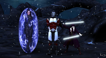 Картинка 3д+графика фантазия+ fantasy кокон взгляд фон девушка оружие мужчина