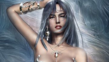 Картинка 3д+графика фантазия+ fantasy фон девушка взгляд