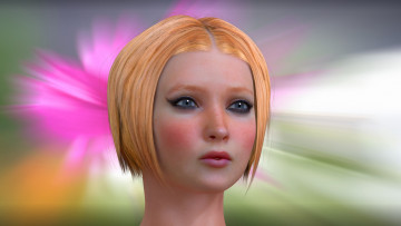 Картинка 3д+графика портрет+ portraits фон взгляд девушка