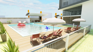 Картинка 3д+графика реализм+ realism бассейн дом