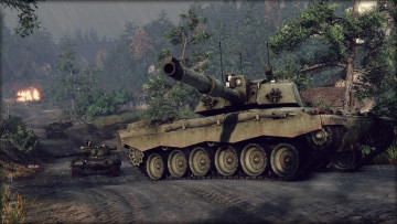Картинка видео+игры armored+warfare пожар дорога танки
