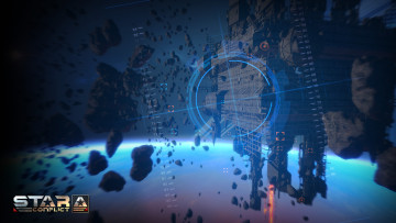 Картинка видео+игры star+conflict метеориты вселенная полет космический корабль