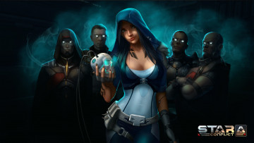 Картинка видео+игры star+conflict существа череп фон взгляд девушка