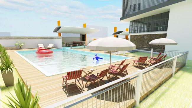 Обои картинки фото 3д графика, реализм , realism, бассейн, дом