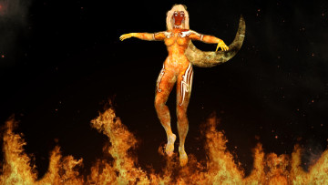 Картинка 3д+графика существа+ creatures взгляд фон девушка