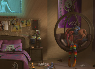 Картинка 3д+графика существа+ creatures девушка взгляд фон