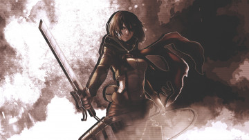 Картинка аниме shingeki+no+kyojin микаса