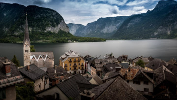 Картинка города -+панорамы халльштатт памятник всемирного наследия юнеско австрия hallstatt