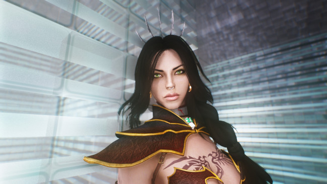 Обои картинки фото 3д графика, фантазия , fantasy, фон, взгляд, девушка