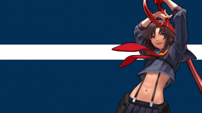 Обои картинки фото аниме, kill la kill, фон, взгляд, девушка