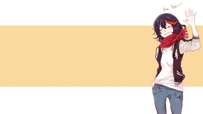 Обои картинки фото аниме, kill la kill, взгляд, девушка, фон