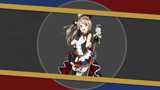 Обои картинки фото аниме, love live,  school idol project, девушка, взгляд, фон