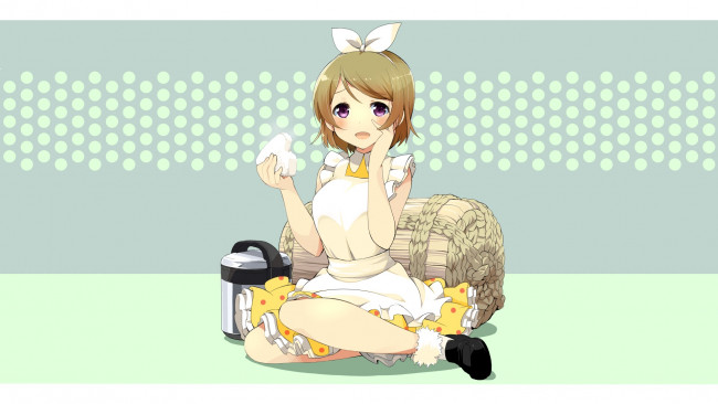 Обои картинки фото аниме, love live,  school idol project, фон, взгляд, девушка