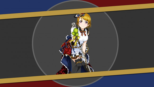 Обои картинки фото аниме, love live,  school idol project, фон, взгляд, девушка