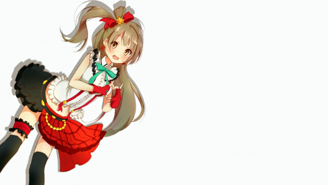 Обои картинки фото аниме, love live,  school idol project, фон, взгляд, девушка