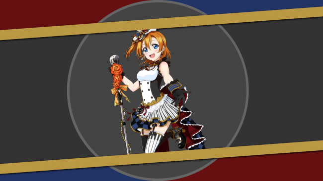 Обои картинки фото аниме, love live,  school idol project, фон, взгляд, девушка