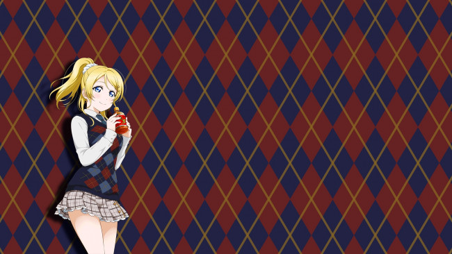 Обои картинки фото аниме, love live,  school idol project, взгляд, девушка, фон