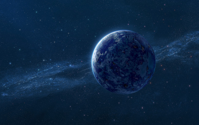 Обои картинки фото космос, арт, звезды, галактика, вселенная, планета