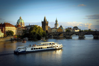 Картинка города прага+ Чехия карлов мост влтава