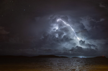 Картинка природа молния +гроза простор