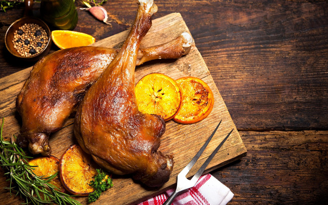 Обои картинки фото еда, мясные блюда, розмарин, курица
