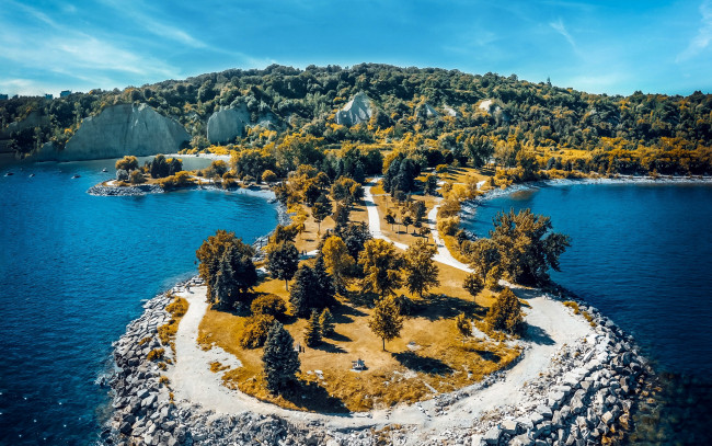 Обои картинки фото природа, реки, озера, панорама, аллеи, остров