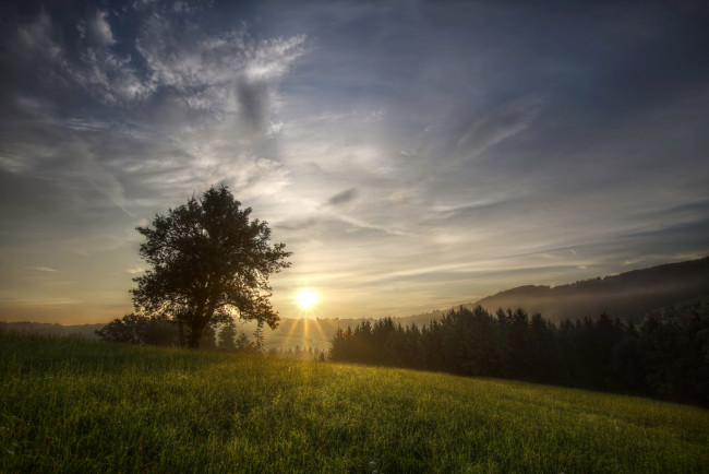 Обои картинки фото природа, восходы, закаты, простор