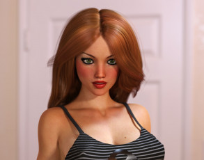 Картинка 3д+графика люди+ people фон взгляд девушка