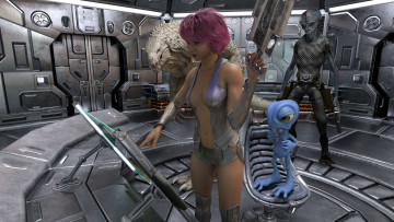 Картинка 3д+графика фантазия+ fantasy девушка фон взгляд