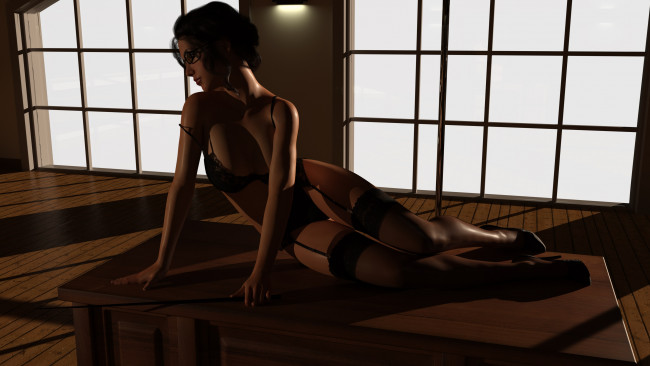 Обои картинки фото 3д графика, люди , people, фон, взгляд, девушка