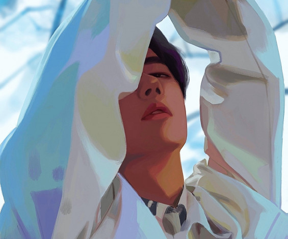 Обои картинки фото рисованное, люди, ван, ибо, лицо, рубашка