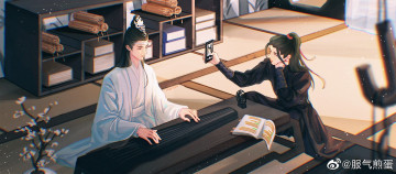 Картинка рисованное люди ван ибо сяо чжань костюмы телефон