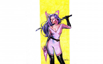 Картинка рисованное комиксы девушка меч костюм