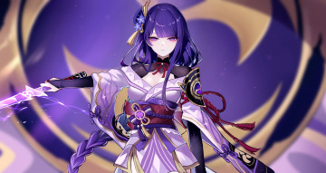 Картинка аниме genshin+impact девушка оружие