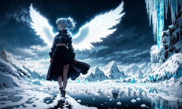 Картинка аниме ангелы +демоны нейросети графика нейроарт ai art нейронные сети рисунки нейро искусство