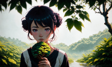 Картинка аниме пейзажи +природа нейросети графика нейроарт ai art нейронные сети рисунки нейро искусство