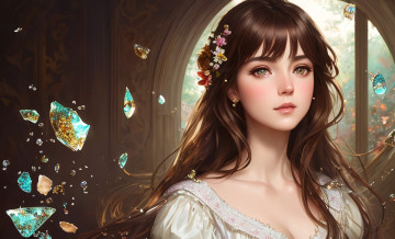 Картинка фэнтези девушки нейросети графика нейроарт ai art нейронные сети рисунки нейро искусство девушка