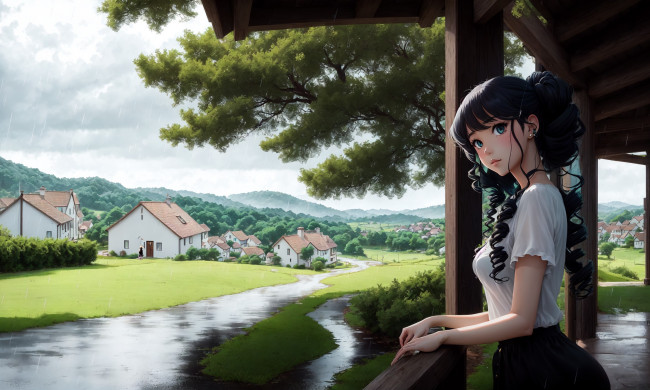 Обои картинки фото аниме, город,  улицы,  интерьер,  здания, нейросети, графика, нейроарт, ai, art, нейронные, сети, рисунки, нейро, искусство