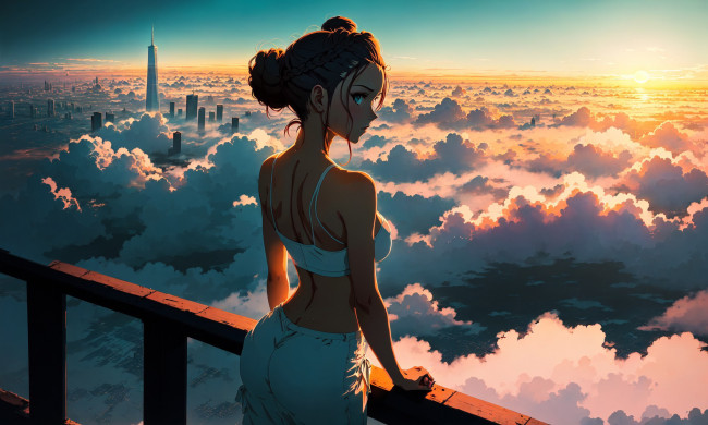 Обои картинки фото аниме, пейзажи,  природа, нейросети, графика, нейроарт, ai, art, нейронные, сети, рисунки, нейро, искусство