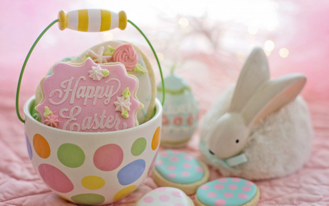 Обои картинки фото праздничные, пасха, пряники, надпись