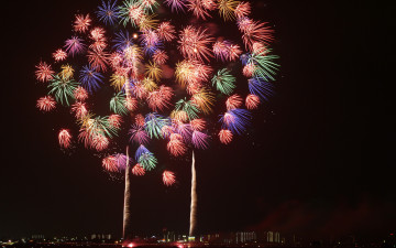 Картинка разное салюты фейерверки салют ночь город