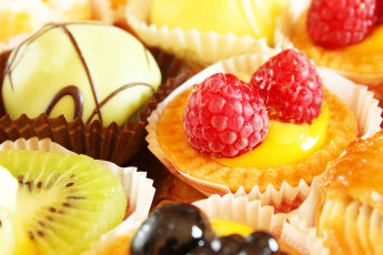 Картинка еда пирожные кексы печенье кекс малина пирожное