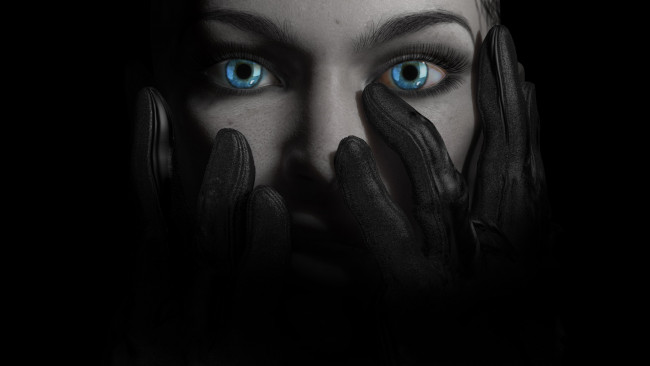 Обои картинки фото 3д, графика, 3d, eyes, глаза, перчатки