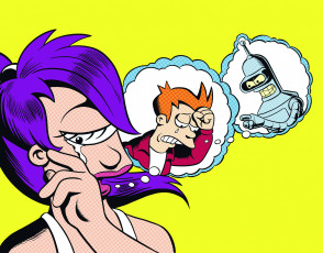 обоя futurama, мультфильмы, футурама