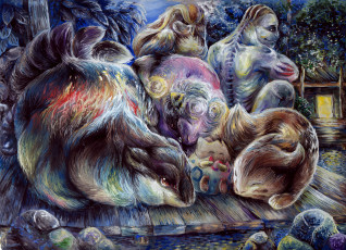 Картинка рисованные животные сказочные мифические рисунок