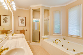 Картинка интерьер ванная туалетная комнаты ванна умывальники душ