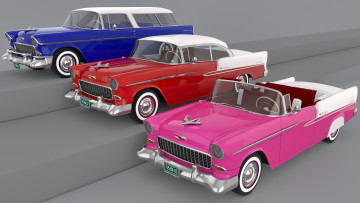Картинка автомобили 3д chevrolet 1955