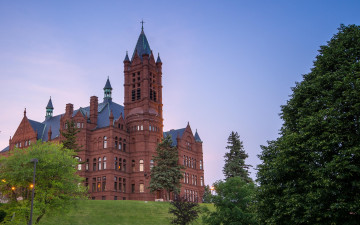 Картинка syracuse university new york города здания дома деревья сиракьюс сиракьюсский университет